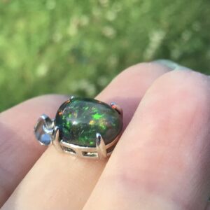 Natural Fire Opal Pendant - Image 3