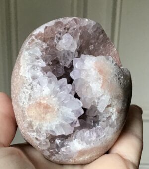 Pink Amethyst Geode Crystal Skull