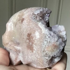 Pink Amethyst Geode Crystal Skull - Image 4