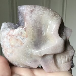 Pink Amethyst Geode Crystal Skull - Image 3