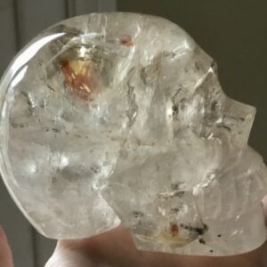 Clear Quartz Golden Healer Crystal Skull - Image 7