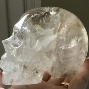 Clear Quartz Golden Healer Crystal Skull - Image 6