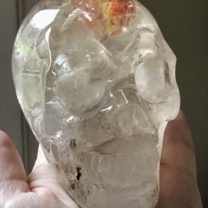 Clear Quartz Golden Healer Crystal Skull - Image 4