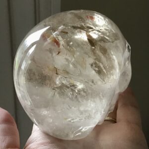 Clear Quartz Golden Healer Crystal Skull - Image 9