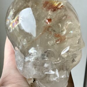 Clear Quartz Golden Healer Crystal Skull - Image 2