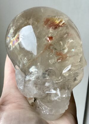 Clear Quartz Golden Healer Crystal Skull