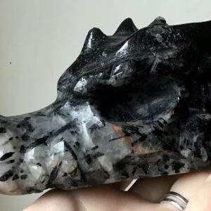 Black Tourmaline Quartz Crystal Dragon - Image 6