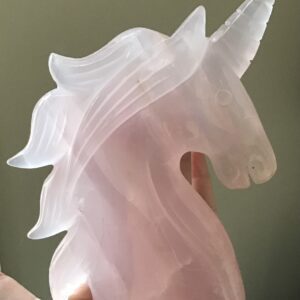 Large Rose Quartz Crystal Unicorn - Image 5