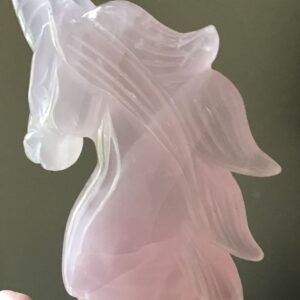Large Rose Quartz Crystal Unicorn - Image 3