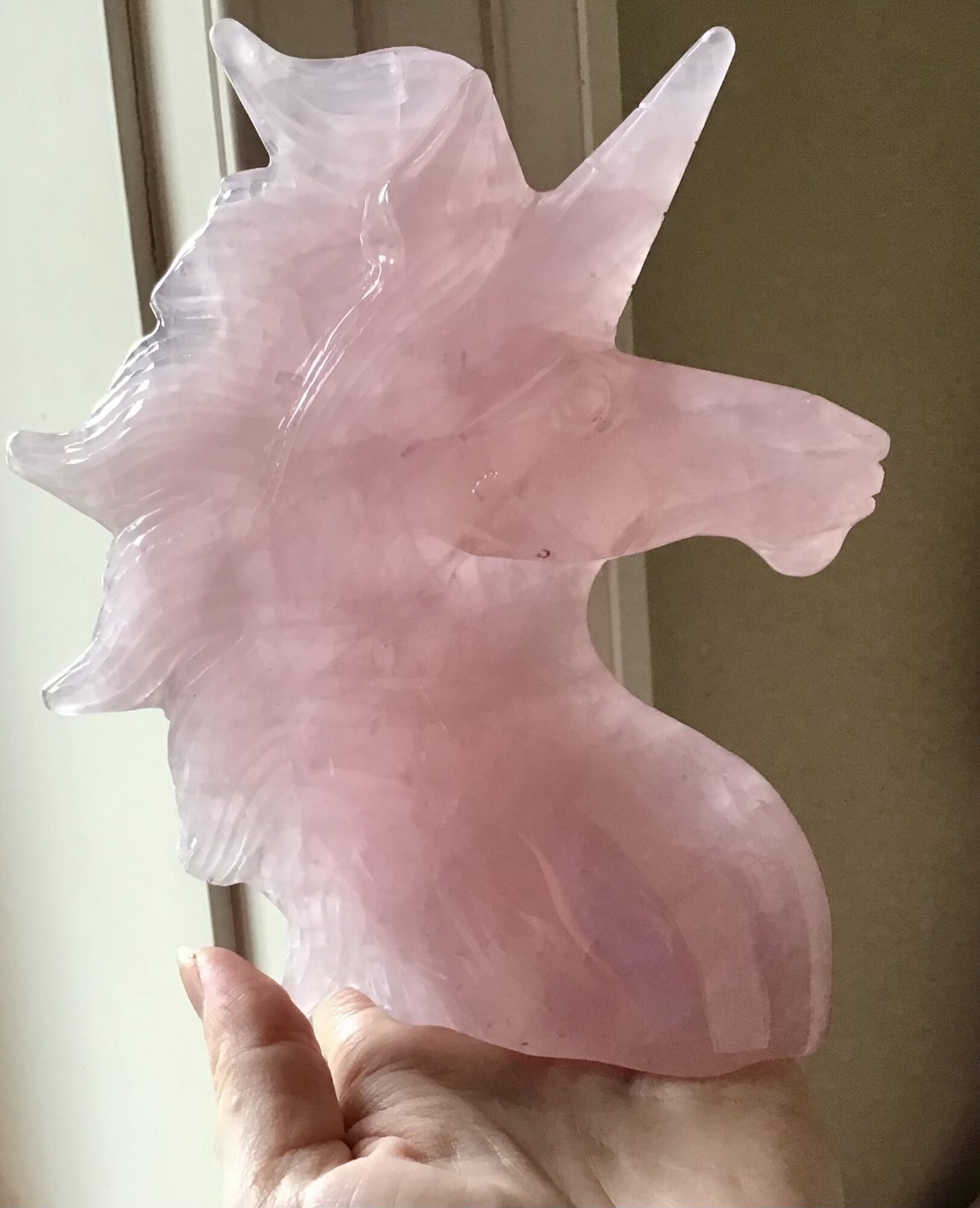 Extra Large Rose Quartz Crystal Unicorn