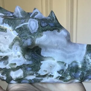 Large Quartz Agate Green Phantom Dragon/Geode - Image 6