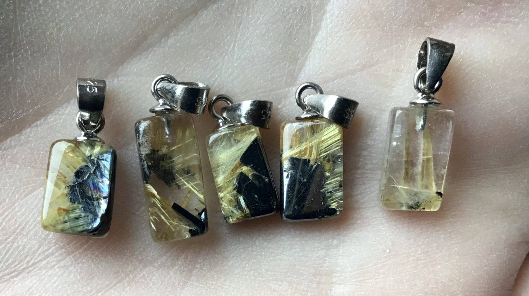 Gold Rutile Dainty Quartz Pendant