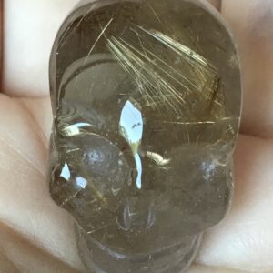 Gold Rutile Crystal Quartz Skull - Image 4