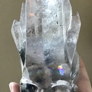 Unique Clear Quartz Phantom Crystal Skull/Cluster - Image 4