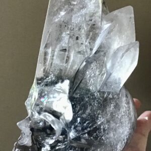 Unique Clear Quartz Phantom Crystal Skull/Cluster - Image 3