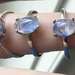 Rare Quartz Dumortierite 925 Silver Ring - Image 3