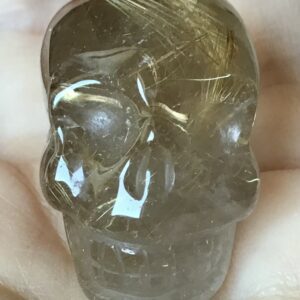 Gold Rutile Crystal Quartz Skull - Image 5