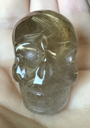 Gold Rutile Crystal Quartz Skull