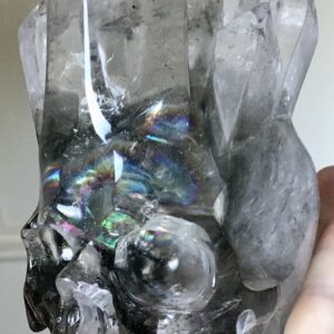 Unique Clear Quartz Phantom Crystal Skull/Cluster - Image 8