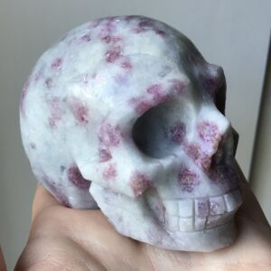 Pink Tourmaline Crystal Skull - Image 3