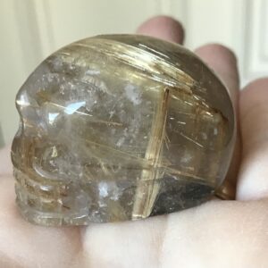 Gold Rutile Crystal Quartz Skull - Image 5