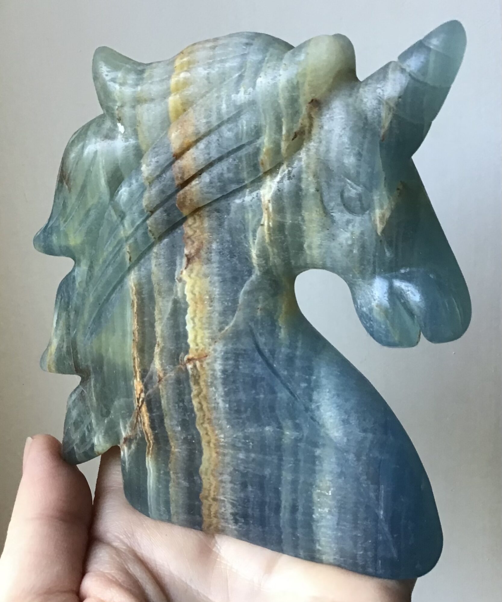 Blue Onyx Crystal Unicorn