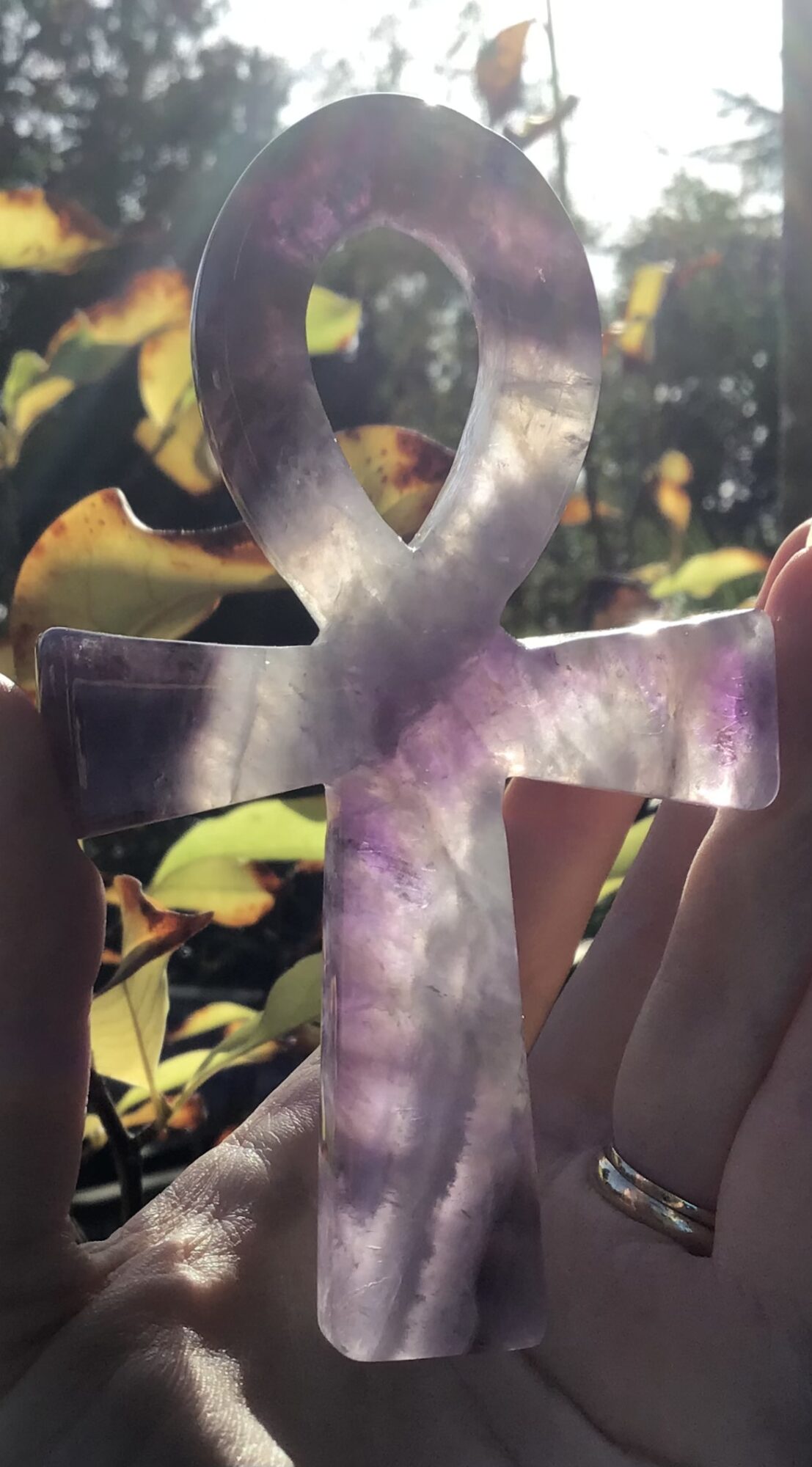 Dream Chevron Amethyst Crystal Ankh