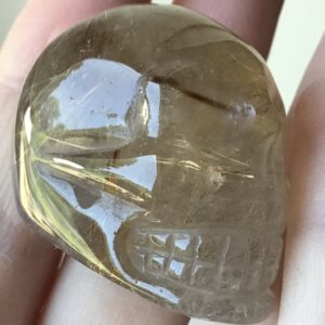 Gold Rutile Crystal Quartz Skull - Image 6