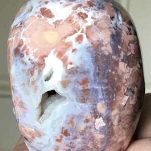Peach Quartz Agate Geode Crystal Skull - Image 9