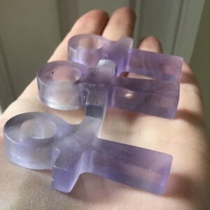 Purple Fluorite Crystal Ankh Pendant - Image 2