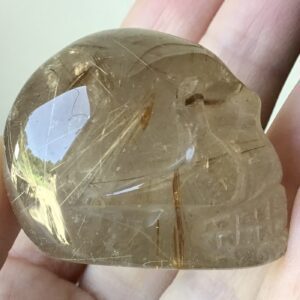 Gold Rutile Crystal Quartz Skull - Image 3