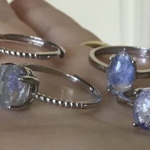 Rare Quartz Dumortierite 925 Silver Ring - Image 6