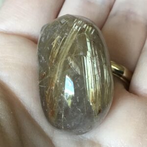 Gold Rutile Crystal Quartz Skull - Image 4