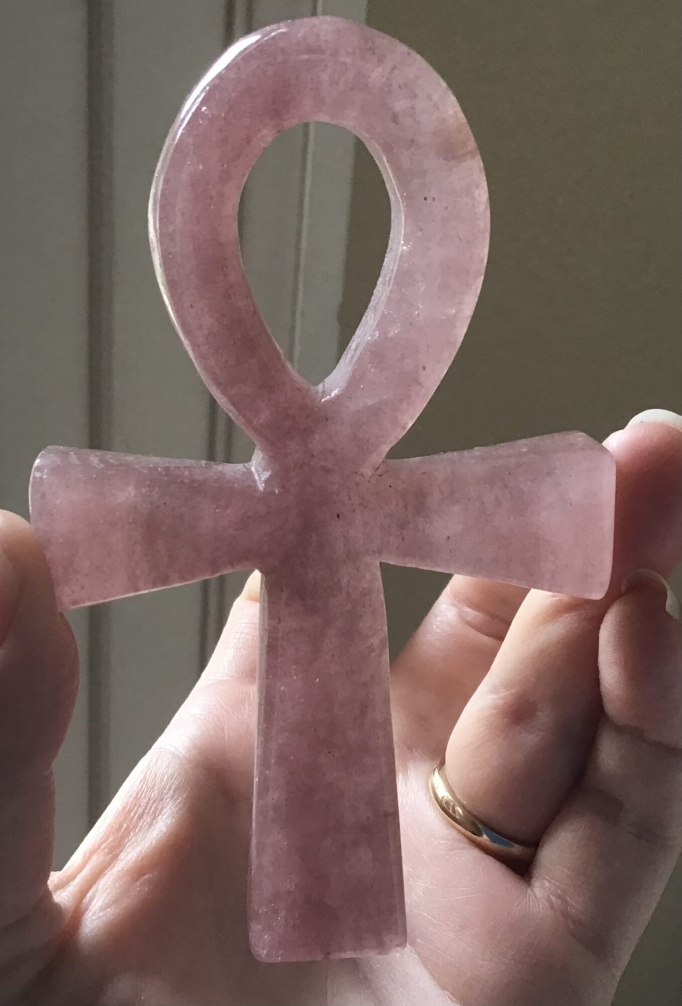 Strawberry Quartz Crystal Ankh