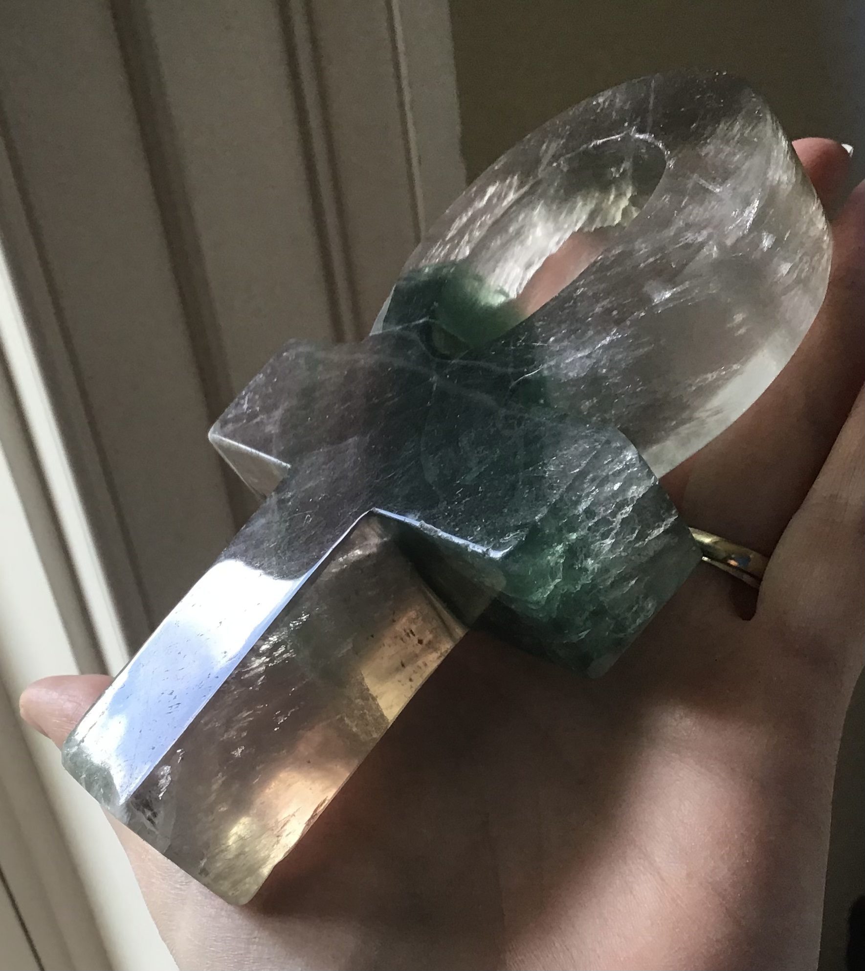 Rainbow Fluorite Crystal Ankh