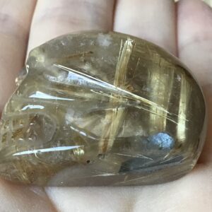 Gold Rutile Crystal Quartz Skull - Image 2