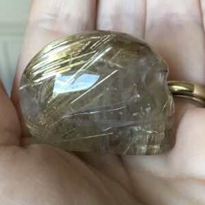 Gold Rutile Crystal Quartz Skull - Image 6
