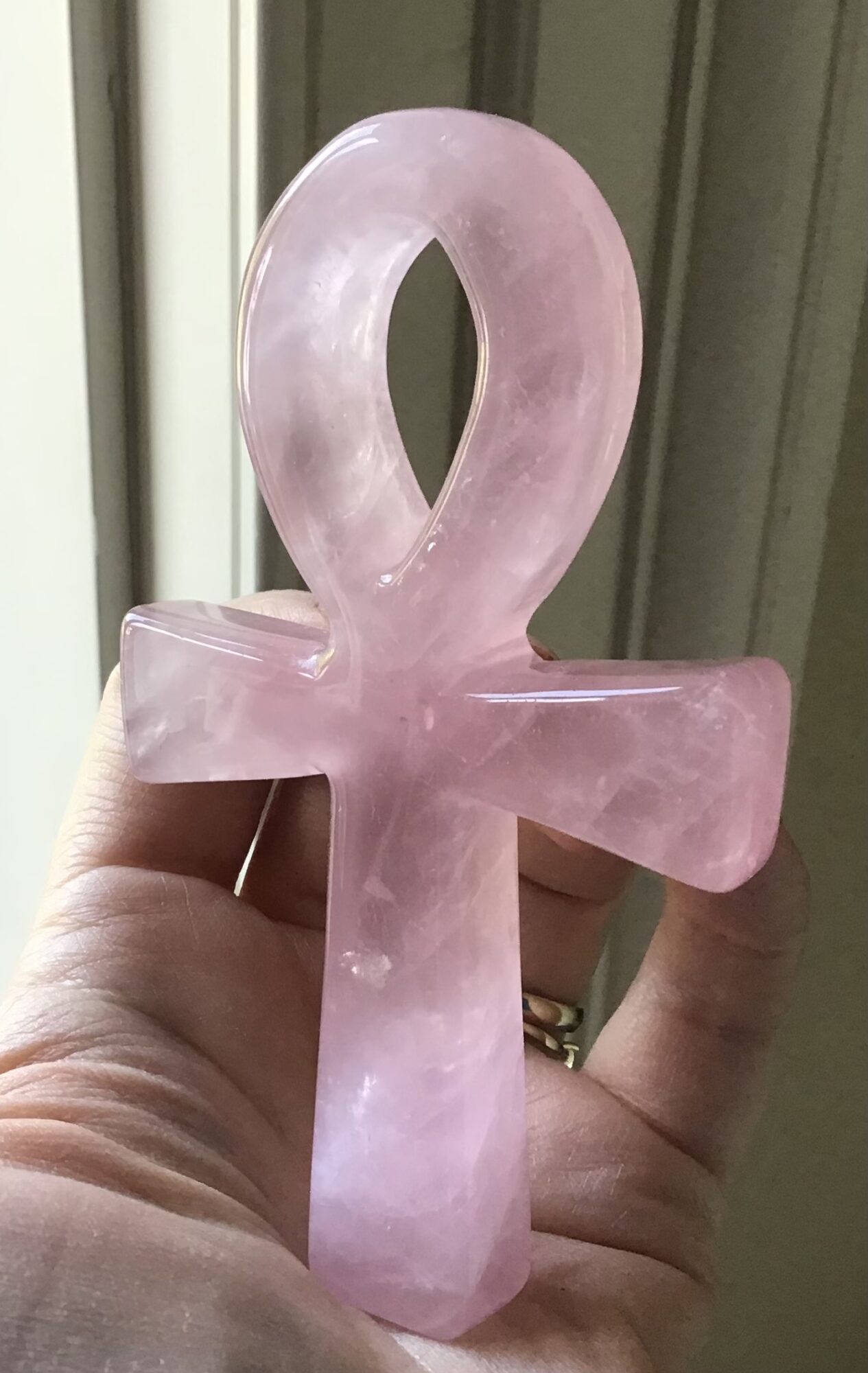 Rose Quartz Crystal Ankh
