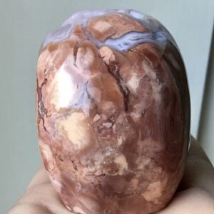 Peach/Pink Quartz Agate Geode Crystal Skull - Image 7