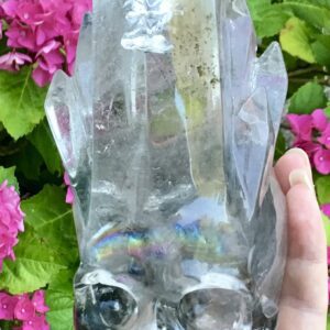Unique Clear Quartz Phantom Crystal Skull/Cluster - Image 11