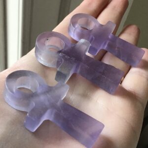Purple Fluorite Crystal Ankh Pendant - Image 3