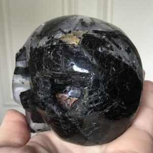 Black Tourmaline Quartz Crystal Skull - Image 4