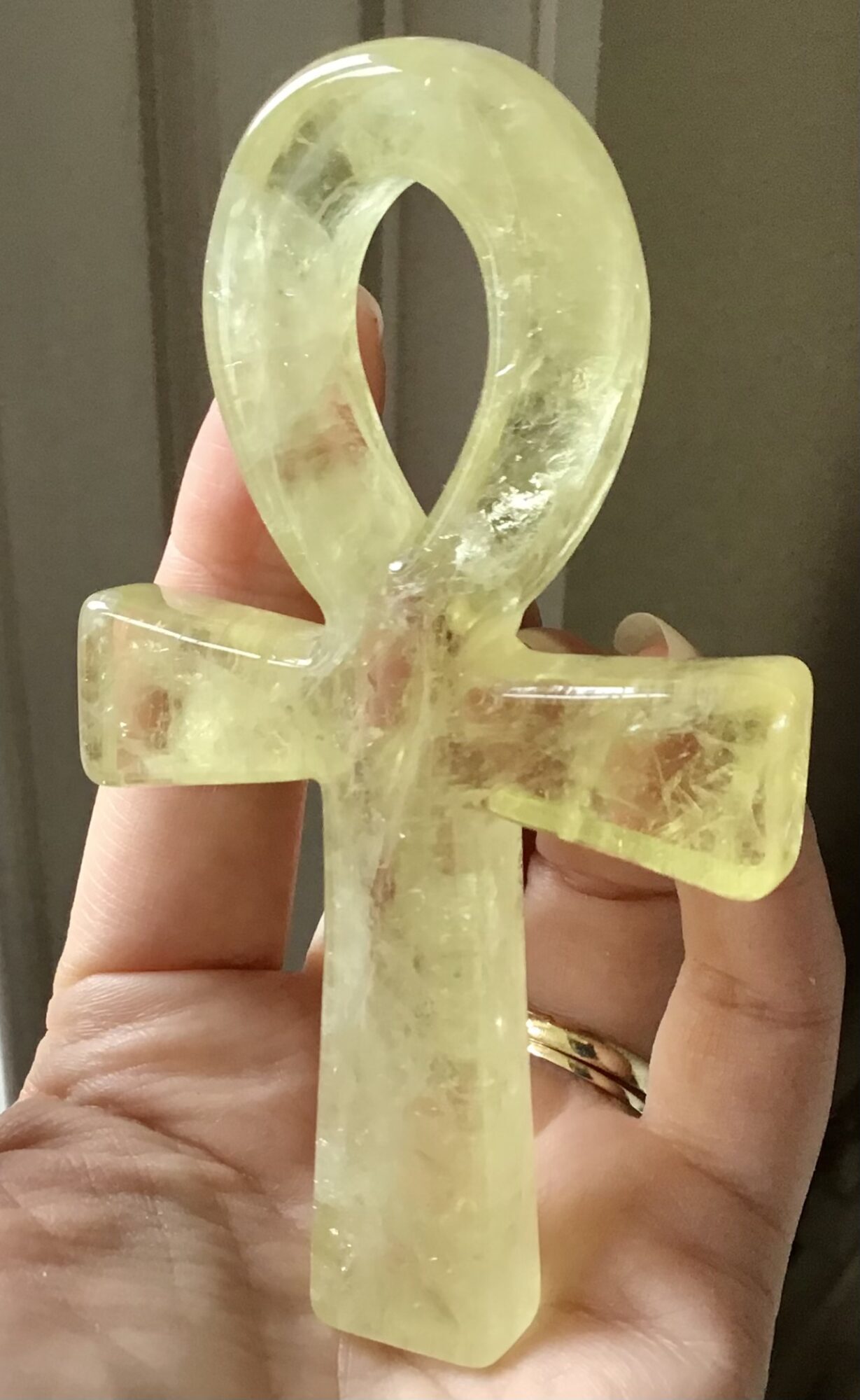 Citrine Crystal Ankh