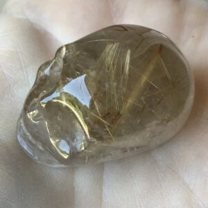 Gold Rutile Crystal Quartz Skull - Image 2