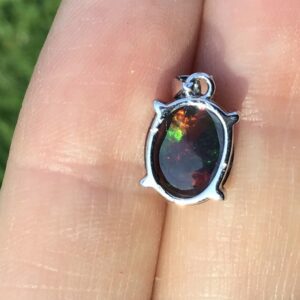 Natural Fire Opal Pendant - Image 3