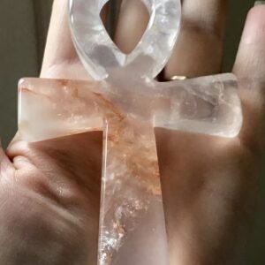 Clear Quartz Golden Healer Crystal Ankh - Image 5