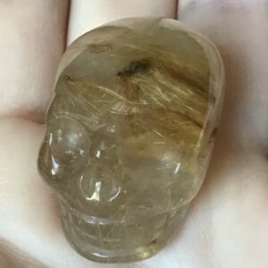 Gold Rutile Crystal Quartz Skull - Image 3