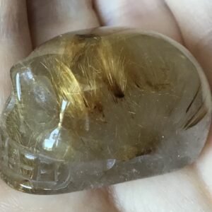 Gold Rutile Crystal Quartz Skull - Image 2