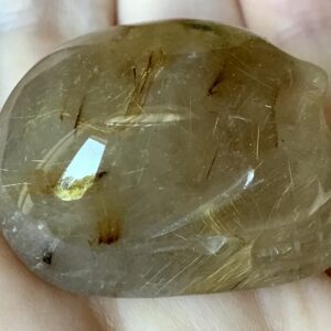 Gold Rutile Crystal Quartz Skull - Image 6