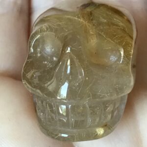 Gold Rutile Crystal Quartz Skull - Image 4